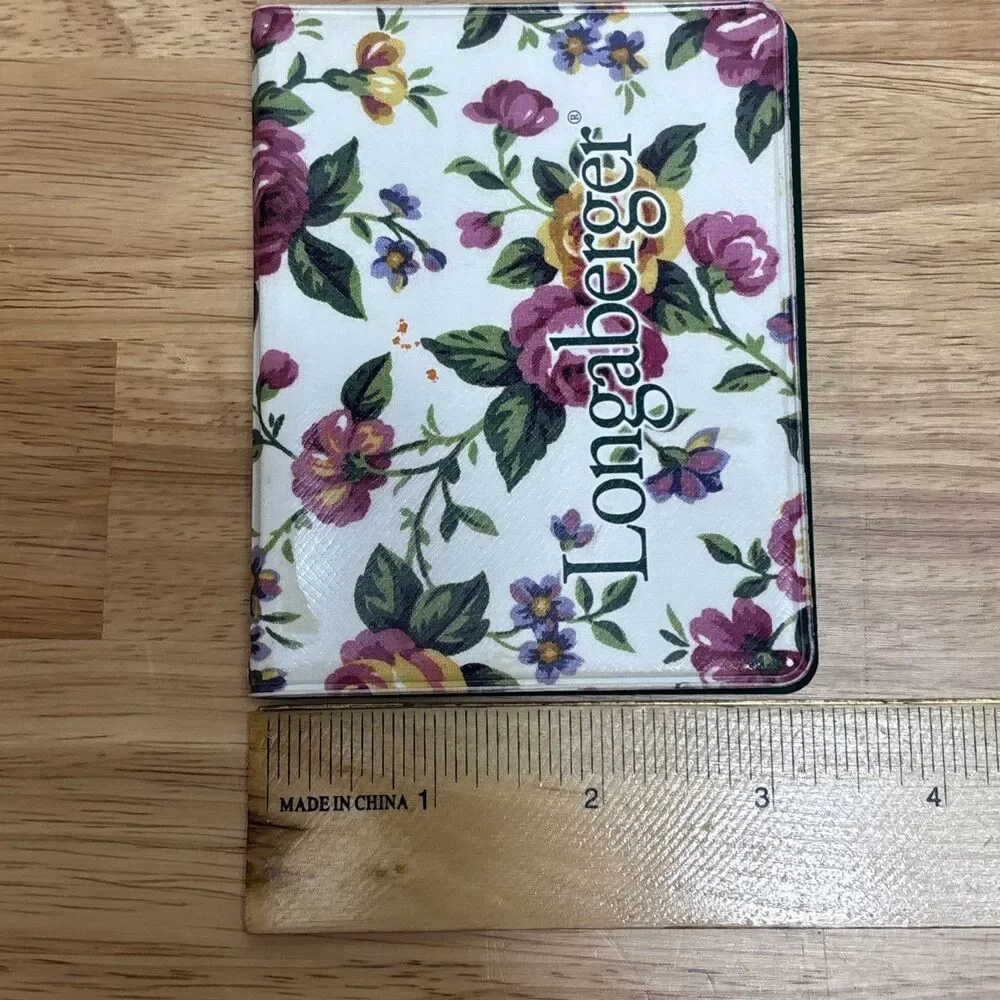 Longaberger Basket Botanical Flowers Note Pad Holder Card Holder Two Inserts